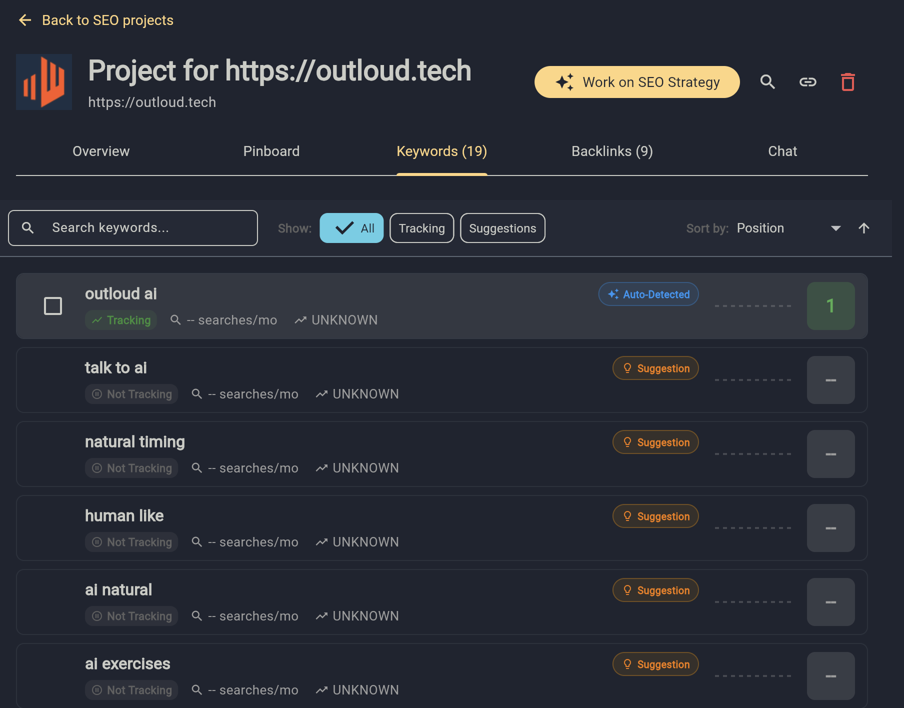 Keywords Research Interface